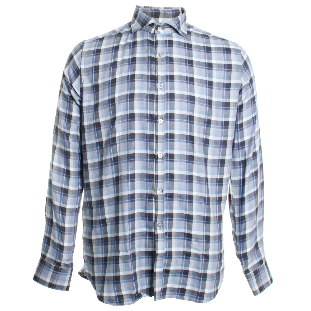 Grey/Blue Plaid Shirt