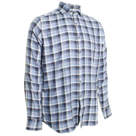 Grey/Blue Plaid Shirt