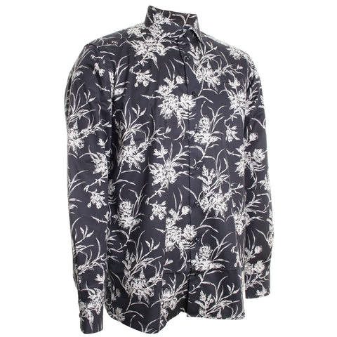 Black Signature Twill Floral Shirt