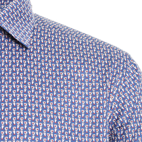 Navy Poker Motif Shirt