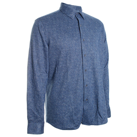 LS Patterned Indigo Knit Shirt