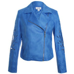 Foiled Faux Suede Moto Jacket