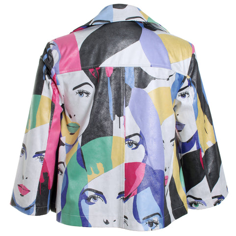 Face Print Trapeze Jacket