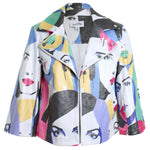 Face Print Trapeze Jacket