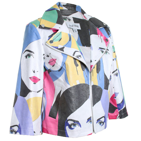 Face Print Trapeze Jacket