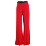 Silky Knit Belted Wide-Leg Pants