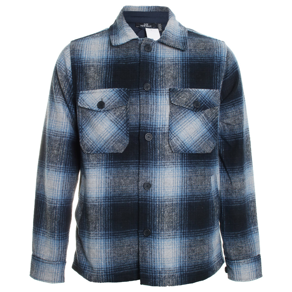 Navy Plaid Overshirt