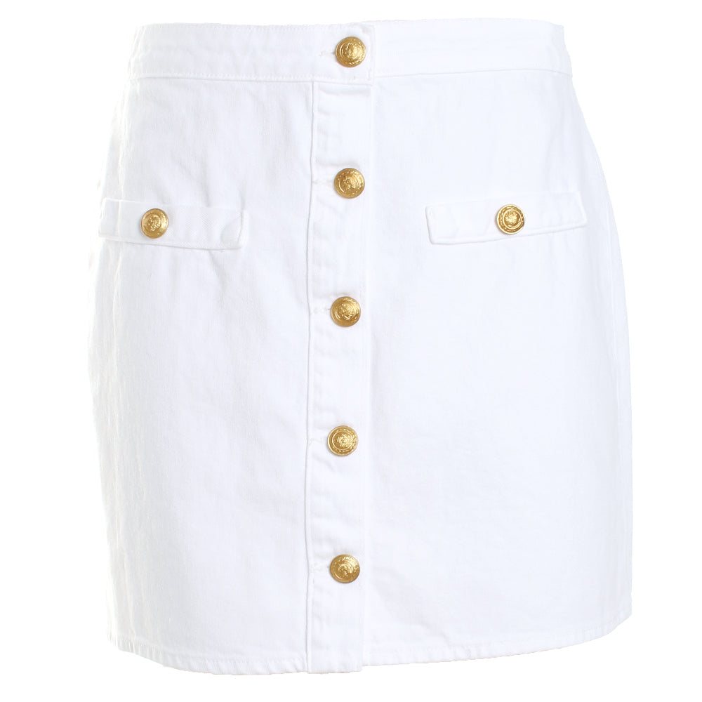 Kris Button Front Mini Skirt