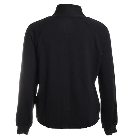 French Terry Long Sleeve Zip Front Mock Neck Jacket