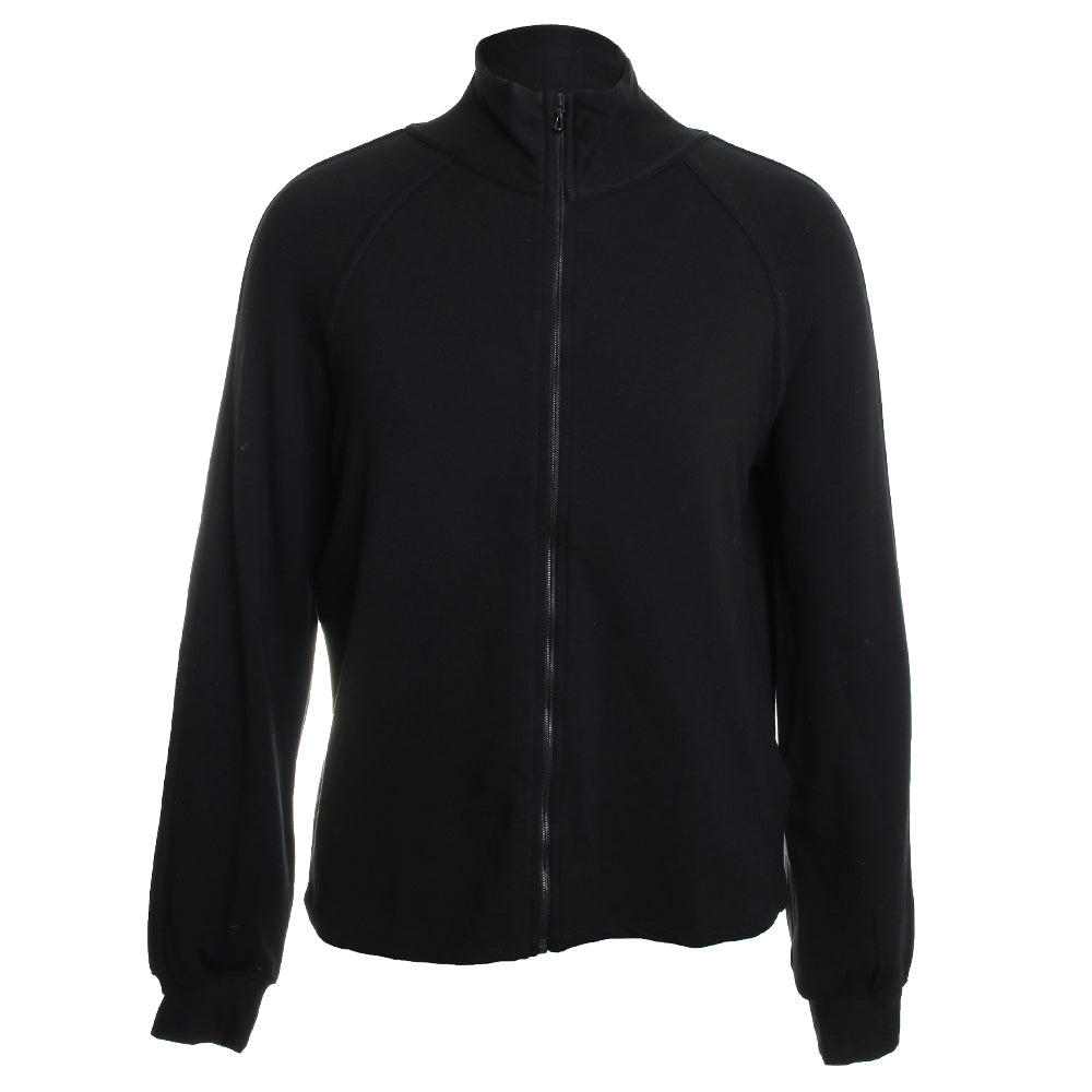 French Terry Long Sleeve Zip Front Mock Neck Jacket