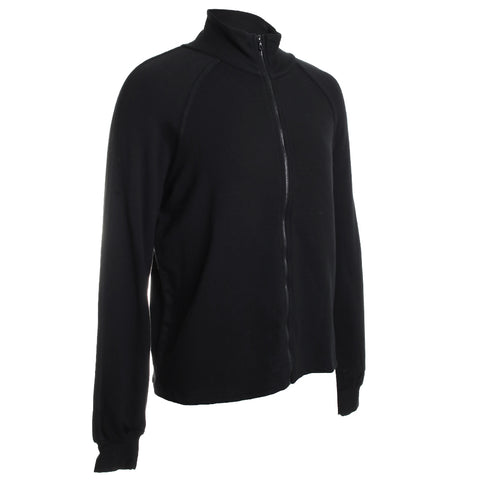 French Terry Long Sleeve Zip Front Mock Neck Jacket