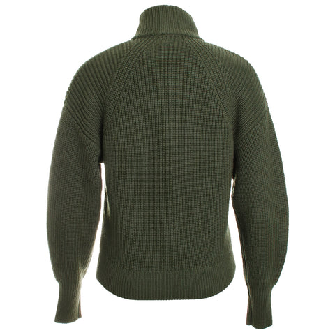 Merino Rib Half Zip Mock Neck