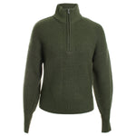 Merino Rib Half Zip Mock Neck