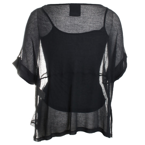 Micro Modal Laser Cut Cashmere S/S Boatneck Blouse