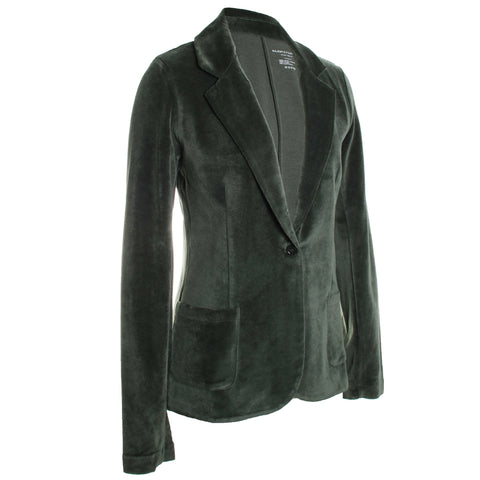 Velour One Button Blazer