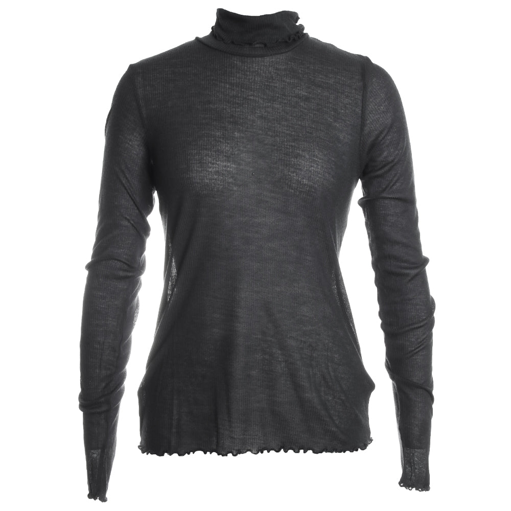 Micro Modal Baby Rib Cashmere L/S Turtleneck