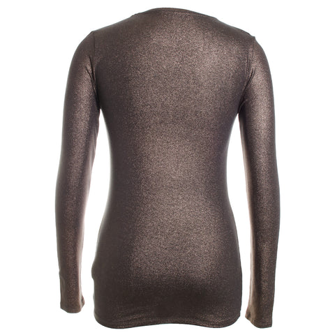 Soft Touch Metallic L/S Crewneck Top