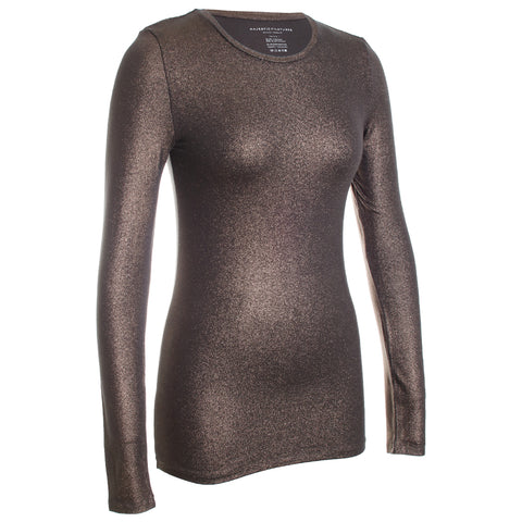 Soft Touch Metallic L/S Crewneck Top