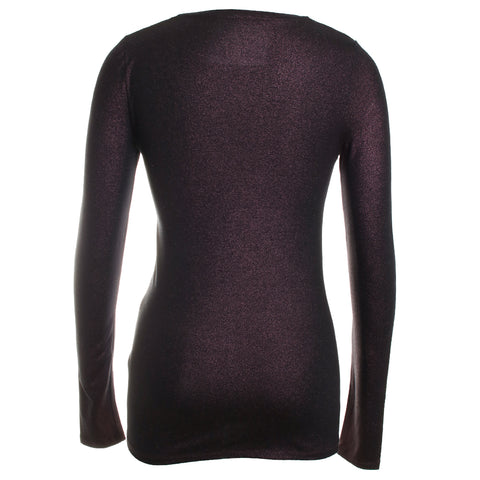 Soft Touch Metallic L/S Crewneck Top