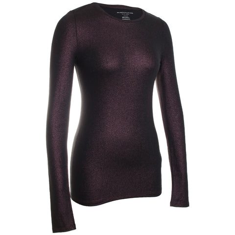 Soft Touch Metallic L/S Crewneck Top