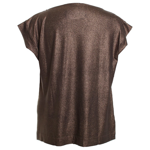 Soft Touch Metallic S/S V-Neck