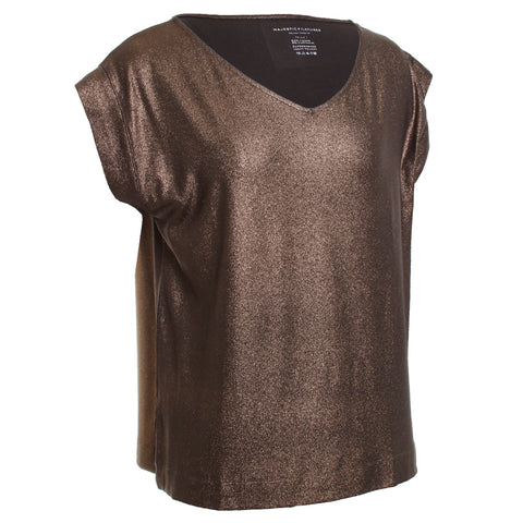 Soft Touch Metallic S/S V-Neck