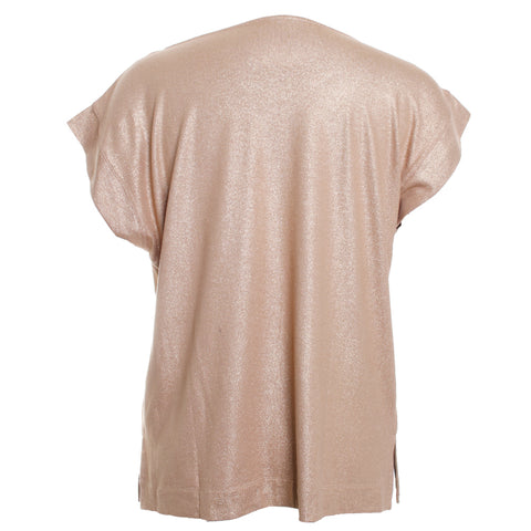 Soft Touch Metallic S/S V-Neck