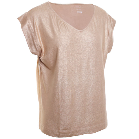 Soft Touch Metallic S/S V-Neck