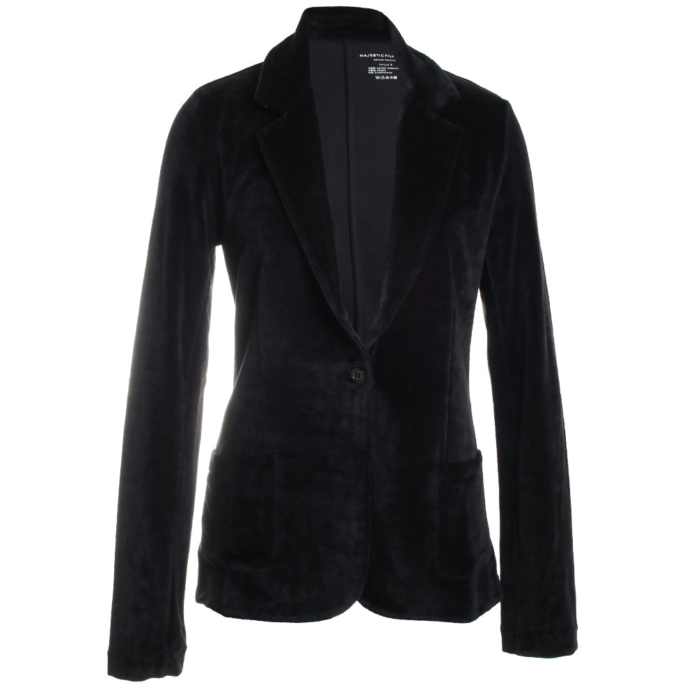 Velour One Button Blazer