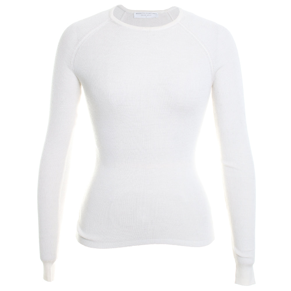 Wool Silk Micro Rib L/S Crewneck