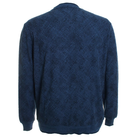 Indigo Diagonal Jacquard Sweater