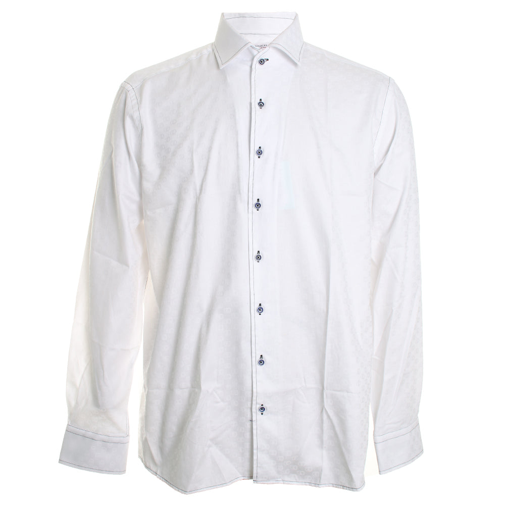 Solid White Jacquard Shirt