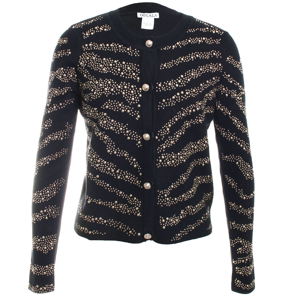 Gold Studded Details Knit Jacket