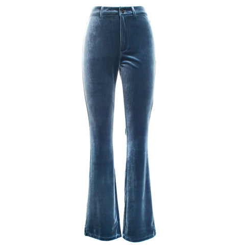 Stretch Velvet Straight Cut Pants