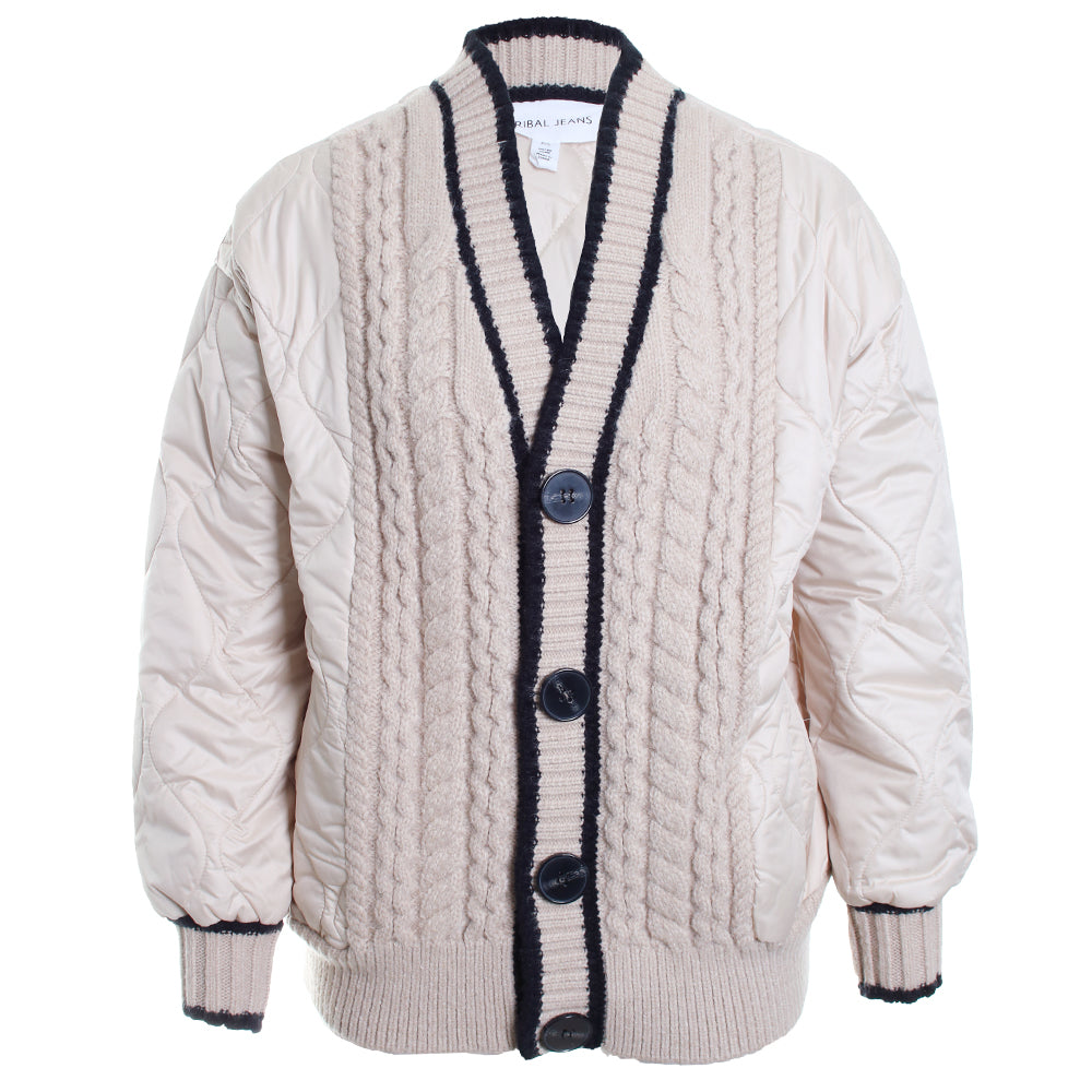 Quilted Cardigan Sweater