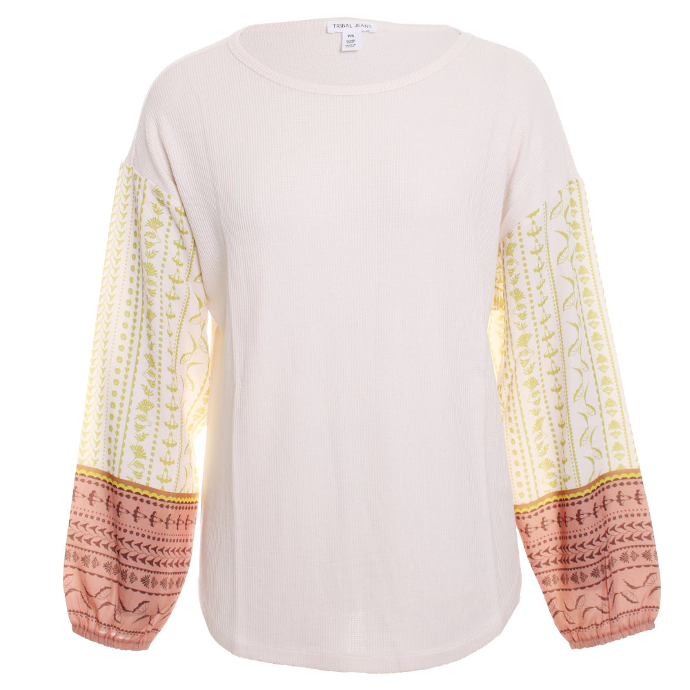 PRINTED CREW THERMAL TOP