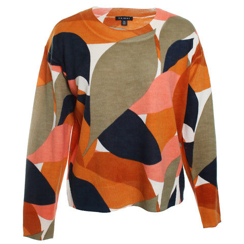 Long Sleeve Crew Printed Sweater