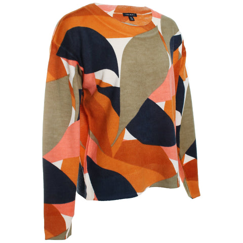 Long Sleeve Crew Printed Sweater